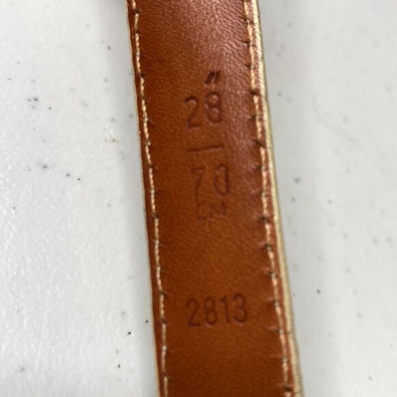 Coach Vintage Skinny Thin Leather Belt Solid Brass Buckle Made in New York City - Picture 4 of 16